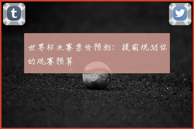 世界杯决赛票价预测：提前规划你的观赛预算